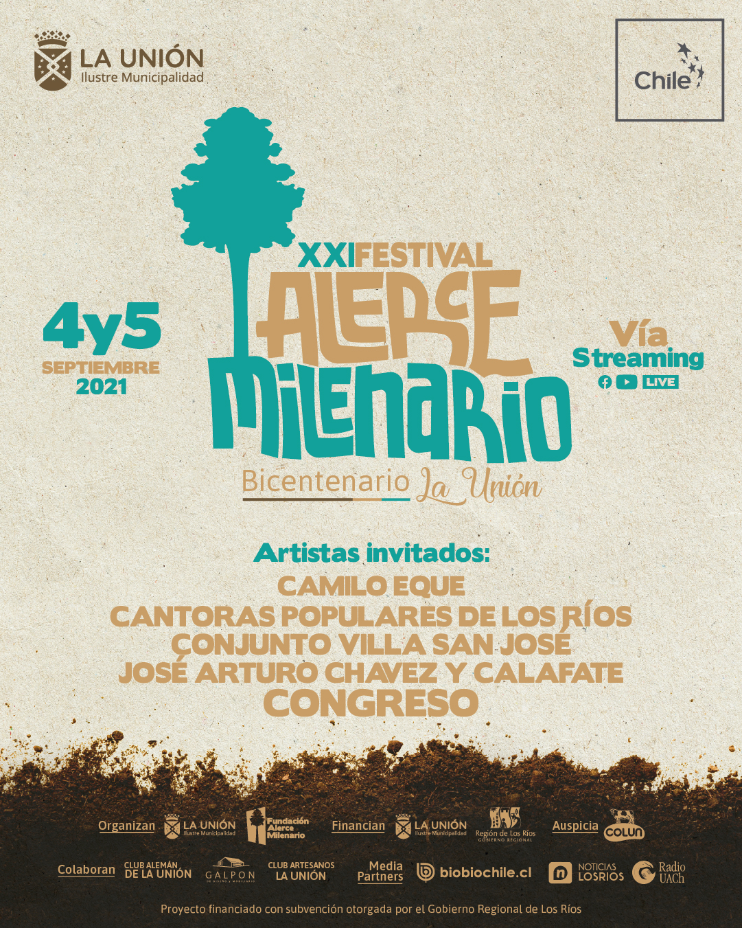 El Festival Alerce Milenario anunció su programación artística 2021