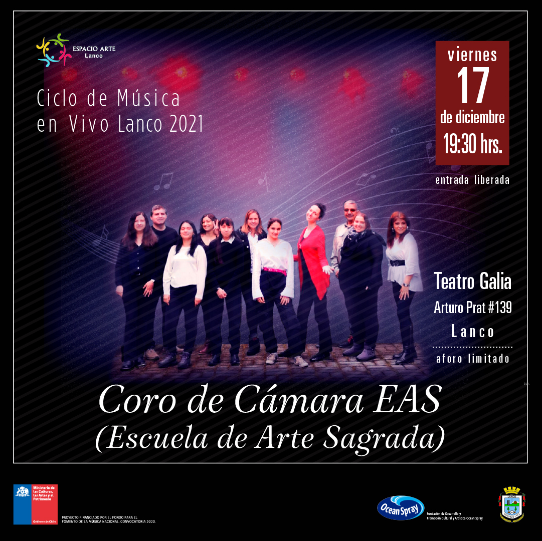 Con concierto del Coro de Cámara Escuela de Arte Sagrada culmina Ciclo de Música en Vivo – Lanco 2021