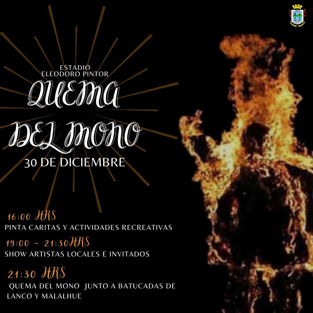La Quema del Mono.  Los jóvenes implantando una tradición en la comuna de Lanco