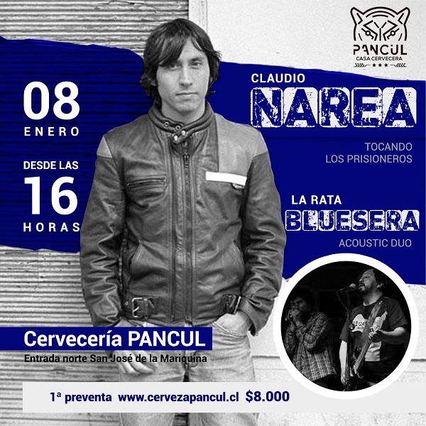 Cervecería Pancul lanza temporada de eventos con Claudio Narea y La Rata Bluesera