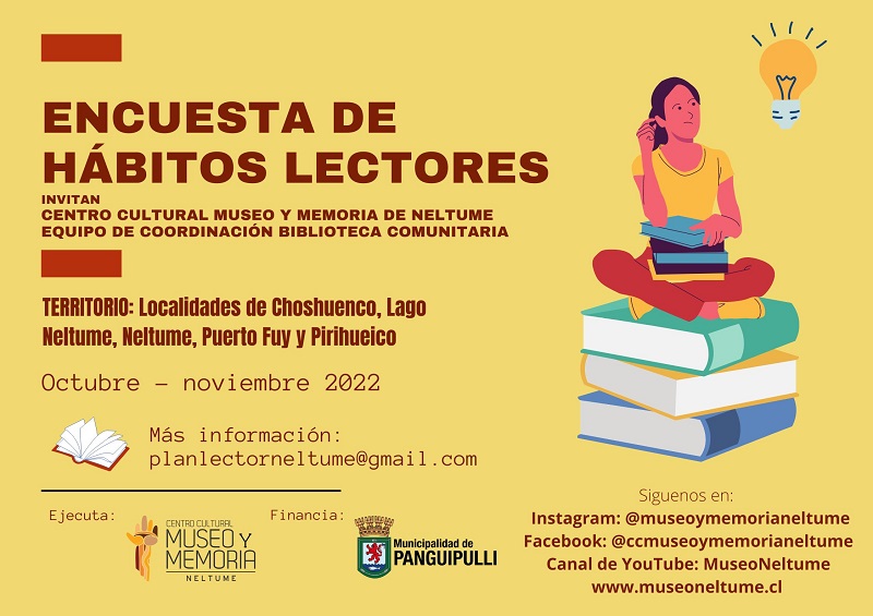 MUSEO DE NELTUME INICIA APLICACIÓN ENCUESTA DE HÁBITOS LECTORES PRESENCIAL Y<br>ONLINE
