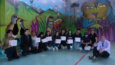 Seremi de las Culturas de La Araucanía y comunidad local inauguran gran mural en el Liceo de Lonquimay