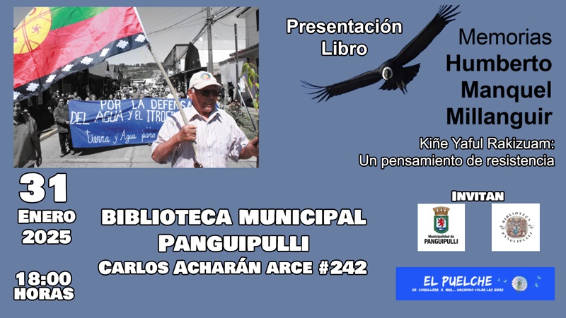 Panguipulli: Presentarán libro de Memorias de Humberto Manquel Millanguir en Biblioteca Municipal