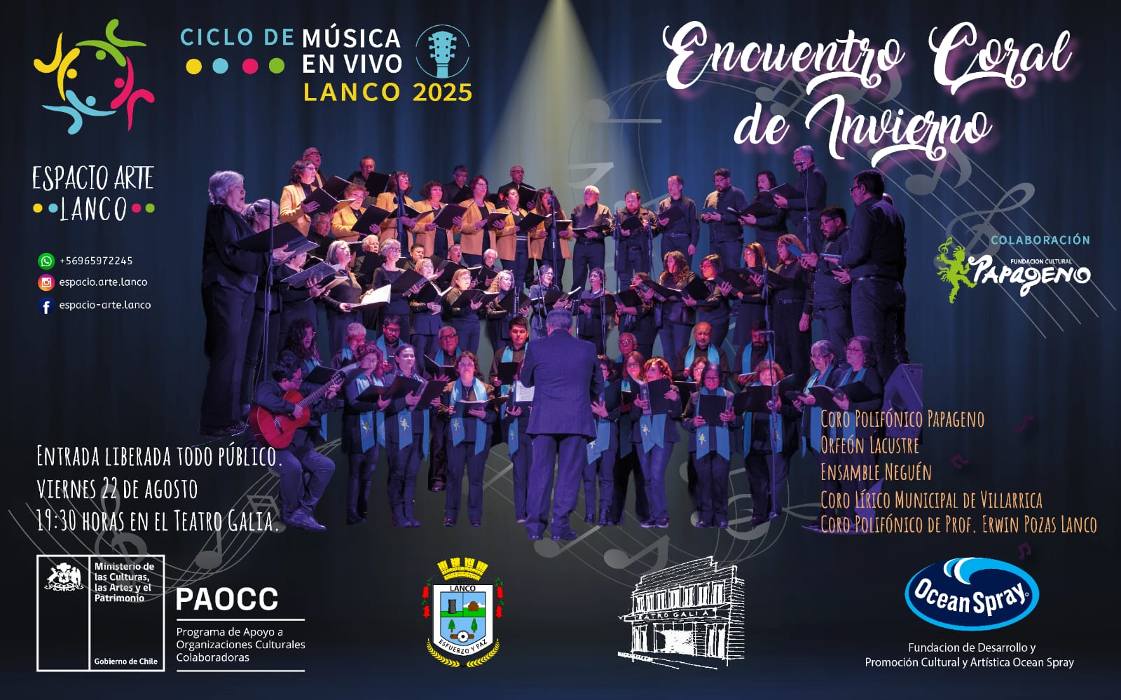 Encuentro Coral de Invierno en Lanco: Voces que iluminan la temporada